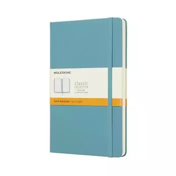 Блокнот Moleskine Note Classic в твердом переплете, горизонтальная линейка, большой размер 13 см x высота листа, синий QP060B35 (Ширина 21см)