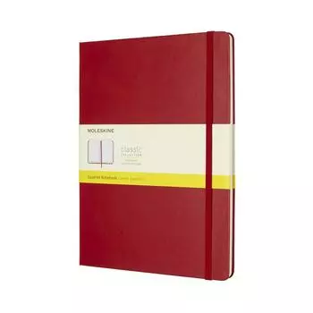 Блокнот Moleskine Note Classic в твердом переплете, квадратный, размер XL, 19 см, высота, красный QP091F2 (Ширина 25 см)
