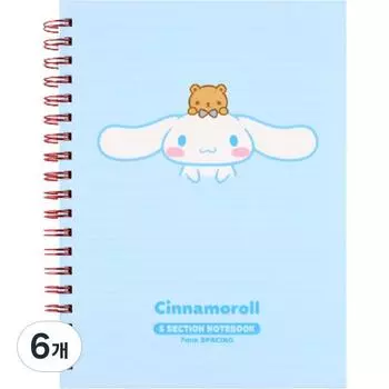 Блокнот Sanrio, 5 секций, булочка с корицей, синий (случайная доставка), 6 шт.
