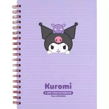 Блокнот Sanrio 5 секций Kuromi heart, фиолетовый, 1 штука