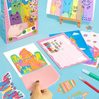 Блокноты для заметок Scratch for Kids DIY Postcard Craft Dot Painting Art Kit Возраст 6+