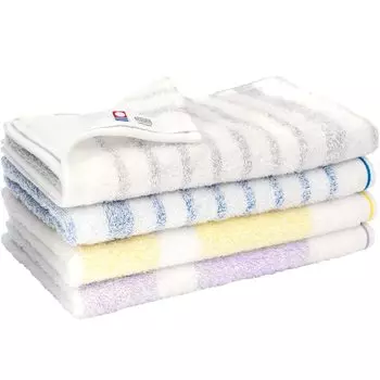 Bloom Imabari Long Face Set of Natural Quick Dry 32 x Made in Japan Towel, Полотенце, 4, Бордюр, Впитывающее, Сухое, Комнатное, Мягкое, 110, 100% Хлопок,