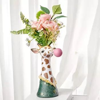 Blowing Bubbles Creative Vase Animal Table Decoration,Modern,Home Decor Art Statue Living Room Dried