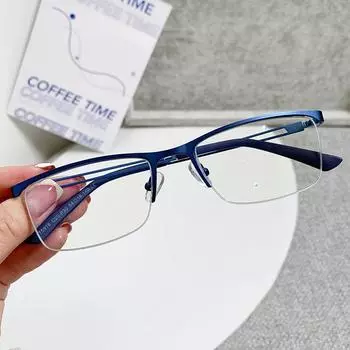 Blu-Ray Goggles Metal Half-Frame Business Frame Glasses 5916 Small Frame Flat Glasses