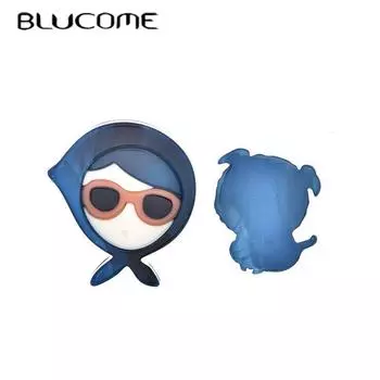 Blucome акриловая брошь в форме девушки в стиле аниме для женщин, украшение для хиджаба для девочек розовый