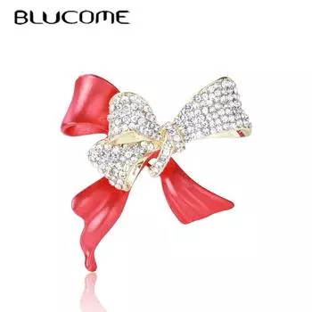 Blucome модная брошь с красным бантом, женская зимняя новая универсальная булавка, темпераментный корсажный костюм, свитер, пальто, аксессуары красный
