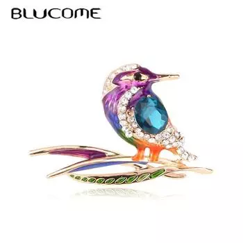 Blucome, новинка, Джокер, индивидуальная брошь в виде дятла, женская брошь с мультяшным корсажем для праздничного платья, аксессуары для одежды фиолетовый
