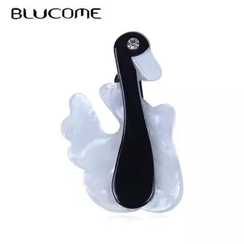 Blucome яркая брошь в форме черного лебедя ручной работы, акриловые броши с животными, маленький размер для детей, женщин, булавки, зажимы для корсажа, ювелирные изделия чёрный