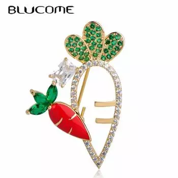 Blucome, реалистичные хрустальные овощи, стильная брошь, значок, эмаль, чили, помидор, баклажаны, корсаж, для женщин и мужчин, украшения для костюма, булавки красный