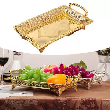 Блюдо из фруктового сплава, сахарница, свадебная корзина Gold 30x18cm