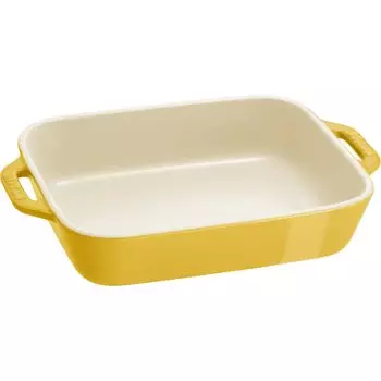 Блюдо Staub 20 см Керамическое блюдо для запекания Подходит для использования в микроволновой печи Японское керамическое блюдо цвета цитрона Прямоугольный цитрон [Авторизованный продукт] Z1029-535 сладкий лимон