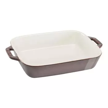 Блюдо Staub, антикварное, серое, 20 шт. Керамическое блюдо для запекания, киш, жаропрочное, подходит для использования в микроволновой печи, японское винтажное цветное блюдо Прямоугольное, 16 см [Авторизованный