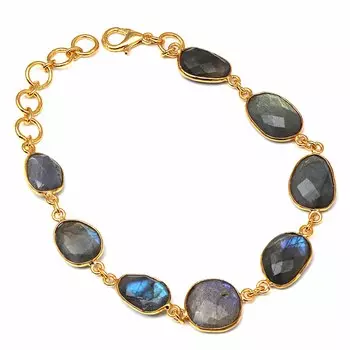 Blue Fire Labradorite Gemstone Handmade Antique Silver Jewelry Bracelets 8