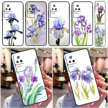 Blue Iris Flower For POCO X4 GT F4 M4 X3 Pro F3 M5 Case For Xiaomi 12T Pro 11T 13 12S 12X 11 12 Lite Cover POCO X4 GT
