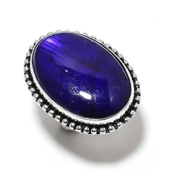 Blue Labradorite Gemstone Handmade 925 Sterling Silver Jewelry Ring Size 7 P6J48