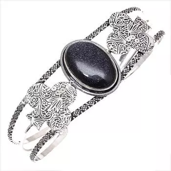 Blue Sunsitara Gemstone Handmade Silver Jewelry Cuff Bracelets 7 Adjustable