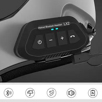 Bluetooth 5.0 гарнитура для мотоциклетного шлема беспроводная гарнитура с шумоподавлением IP67 водонепроницаемая для езды на велосипеде поддерживает звонки без помощи рук музыка