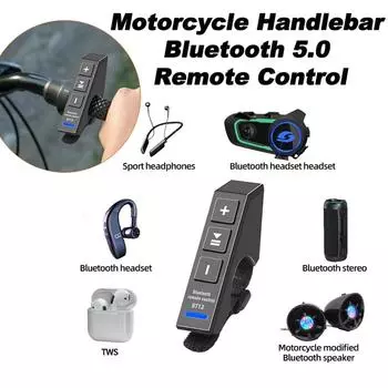 Bluetooth 5.0 Hands-free звонки мотоцикл пульт дистанционного управления водонепроницаемый руль велосипеда медиа-управление для автомобиля спорт на открытом воздухе CHINA
