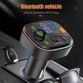 Bluetooth 5.0 Wireless FM Transmitter Display 20W Fast Charging 4.1A Dual USB Charger Handsfree Car Kit FM Modulator One Key EQ