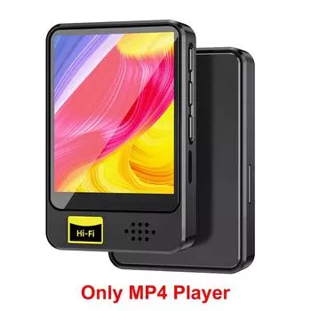 Bluetooth 5.2 MP3 MP4 плеер 1,77-дюймовый сенсорный экран Walkman плеер Встроенный HD динамик с 3,5 мм разъемом для наушников с E-book/FM-радио without tf card