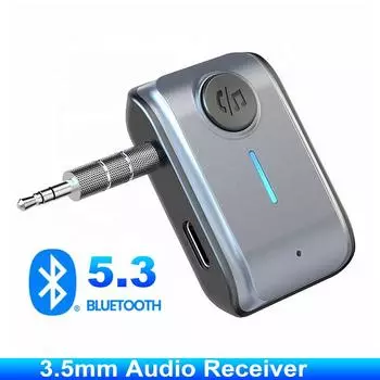 Bluetooth 5.3 адаптер приемника 3,5 мм разъемы AUX для автомобильных динамиков A2DP беспроводной аудио-музыкальный приемник pter Поддержка TF-карты автомобиля Hands Free W2 Support TF Card