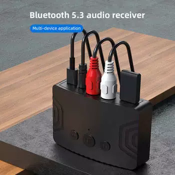 Bluetooth 5.3 аудиоресивер беспроводной NFC аудиоадаптер U-диск TF карта стерео музыкальный приемник AUX 3.5 мм RCA разъем для автомобильного телевизора