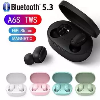 Bluetooth 5.3 Беспроводные мини-наушники HiFi стереогарнитура с HD-микрофоном для всех смартфонов с шумоподавлением чёрный