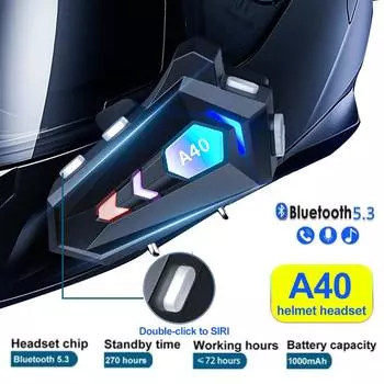 Bluetooth 5,3 гарнитура для шлема, беспроводной комплект громкой связи для звонков, мотоциклетные водонепроницаемые наушники, MP3-плеер, динамик для мотоцикла