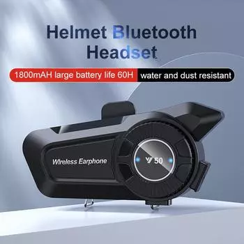 Bluetooth 5.3 Мотоциклетный шлем Гарнитура Беспроводная гарнитура Звонок стерео наушники 1500 мАч Наушники Водонепроницаемые MP3-динамик