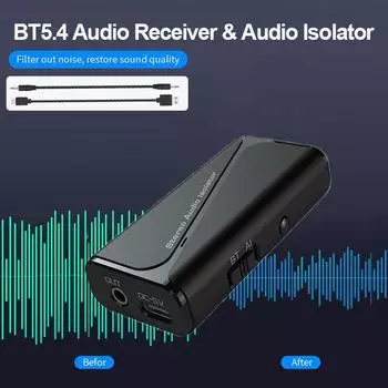 Bluetooth 5.4 аудио приемник 3,5 мм антиинтерференционный контур заземления фильтр шумов изолятор устранить подавление для автомобильного динамика Mp3