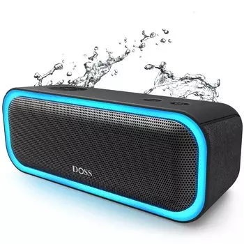 Bluetooth-динамик DOSS SoundBox Pro мощностью 20 Вт с улучшенными басами, беспроводной портативный небольшой Bluetooth-динамик, работающий в течение 20 часов, класс защиты IPX6, оснащенный пассивным беспроводным стерео