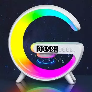 Bluetooth-динамик RGB Ночник Атмосфера Лампа Цифровой будильник Динамик Беспроводное зарядное устройство Детский сон Украшение спальни