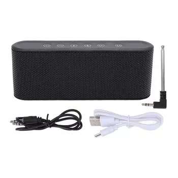 Bluetooth-динамик с радио HiFi стерео бас сабвуфер портативные двойные беспроводные динамики для дома