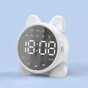 Bluetooth-динамик, светодиодные зеркальные часы, милый будильник, радиокарта, многофункциональный Bluetooth-динамик, портативное FM-радио для студентов, детский подарок розовый