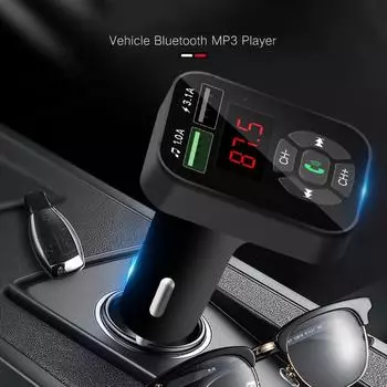 Bluetooth FM-передатчик TF 32G U диск для воспроизведения музыки, автомобильный Mp3-плеер, аксессуар, двойной USB, зарядное устройство для мобильного телефона, FM-радио, аудиоприемник 1 PC
