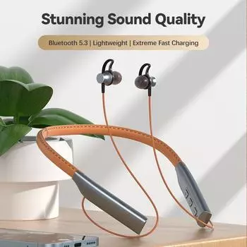 Bluetooth-гарнитура, спортивные магнитные наушники, гарнитура с шейным ремешком, беспроводные наушники с микрофоном чёрный