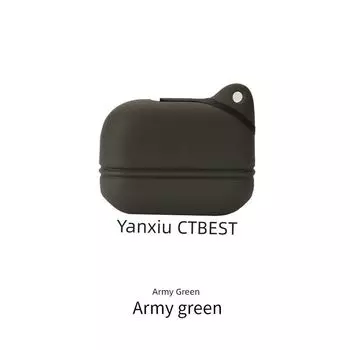 Bluetooth Headset Protective Case Earphone Case Silicone Waterproof Soft Case Minimalist Bubble Wrap Drop-Resistant Box Stylish Cosmetics Bag Cartoon Apple AirPods Pro Army Green protective sleeve