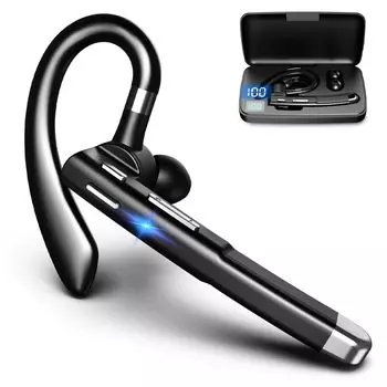 Bluetooth Headset Wireless Earphones [New for 2024] Bluetooth 5.3+EDR, Monaural, Earhook Style, Ambidextrous, 180mW Standby Time, 500mAh Charging