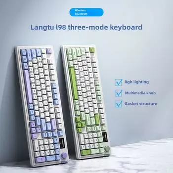 Bluetooth и проводная клавиатура Langtu L98 — бесшумная, высококачественная мембранная клавиатура для игр и офисного использования.