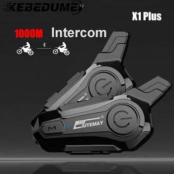 Bluetooth мотоциклетный шлем-гарнитура Intercom для 2 мотоциклистов Intercomunicador Moto Interphone гарнитура беспроводная 30 м рации