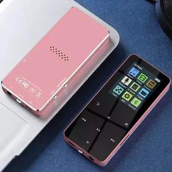 Bluetooth Mp3-плеер с будильником, 1,8-дюймовый Mp4, металлический сенсорный экран, многоязычный Mp3-шагомер, цветной сенсорный экран, электронная книга 4GB розовый