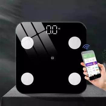 Bluetooth напольные весы для тела, весы для ванной комнаты, ИМТ, весы для жира, светодиодные цифровые умные весы, баланс, анализатор состава тела, весы чёрный