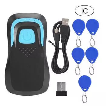 Bluetooth RFID Card Reader Беспроводной сканер кодов с 5 картами Черный IC 13.56Mhz