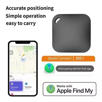 Bluetooth-трекер Key Finder работает с Find My (только iOS) Устройство для отслеживания багажа, напоминающее о потере, для поиска ключей от машины, домашних животных и детей чёрный
