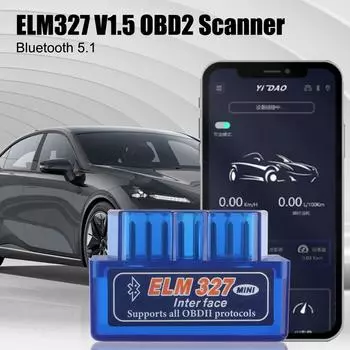 Bluetooth V1.5 детектор считыватель кодов двухрежимный автомобильный диагностический сканер ELM327 для IOS/Android интерфейс OBD2 адаптер мини синий