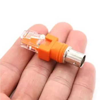 BNC Female To Rj45 Male Коаксиальный соединительный адаптер Rj45 To Rf Connector