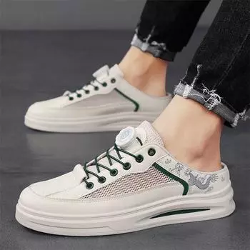 Board shoes men s leather surface comfortable versatile trendy shoes soft sole comfortable breathable low-top lace-up fashion sports shoes casual shoe 39 хаки