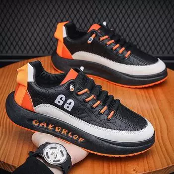 Board shoes men s platform Forrest Gump shoes fashion casual lace-up free sports shoes leather trendy shoes one pedal white shoes men 39