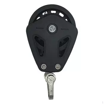 Boat Pulley Single Swivel Block Versatile Smooth Silent Bearing Practical Stainless Steel Nylon чёрный