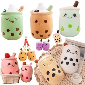 Boba Fruit Bubble Tea Все серии Мультяшные плюшевые игрушки Мягкие игрушки Милая еда Молочный чай Мягкие игрушки Декор комнаты Подушки Подарки about 23cm